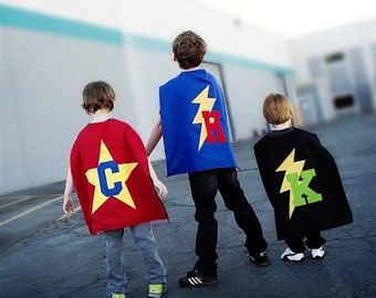 Rough and Tumble Superhero Cape with Initial for Kids. Our Sturdiest Cape Ever! Free Shipping. Customized Superhero Cape. Cape.