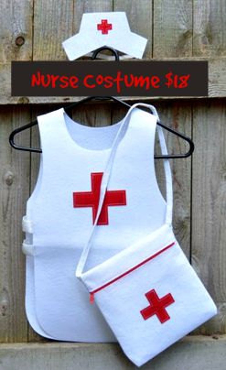 Nurse outfit Felt Nurse Bag Pullover Felt Play Kid Costume SALE SALE Nurse Costume Nurse Bag Toddler Nurse Costume Dressup Play