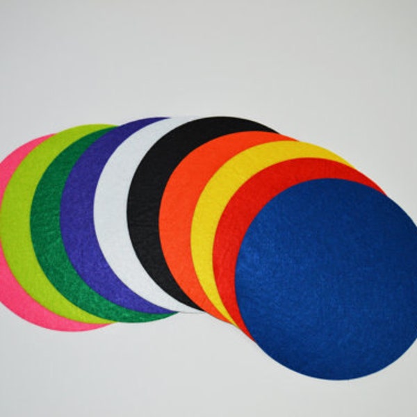 Sticky Back Felt DIY Circles SET of 10 Great for Capes, Shirts, Crafts, Classroom