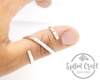 Adjustable SPIRAL trigger Splint ring - sterling silver swan splint ring - RA Rheumatoid Arthritis Ring - pip/dip/ip joint -Arthritis Rings