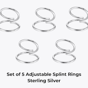 Sterling Silver Swan Splint Ring Bundle (5 splints): Adjustable Arthritis Support