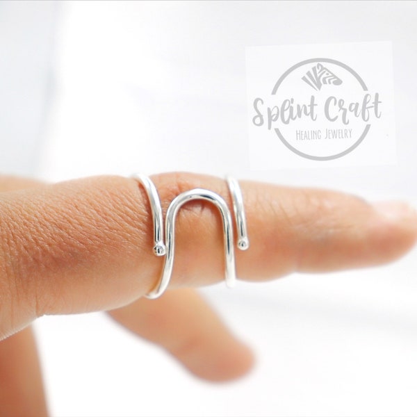 Adjustable Splint  ring - sterling silver swan splint ring - RA Rheumatoid Arthritis Ring - pip/dip/ip joint -Arthritis Rings