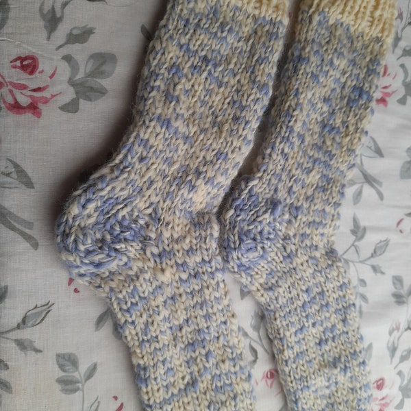 Dicke Socken * Kuschelsocken * Gr. 42/43 * handgesponnen, handgestrickt, deutsche Merino Wolle, Sofasocken