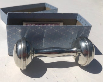 web pewter baby rattle