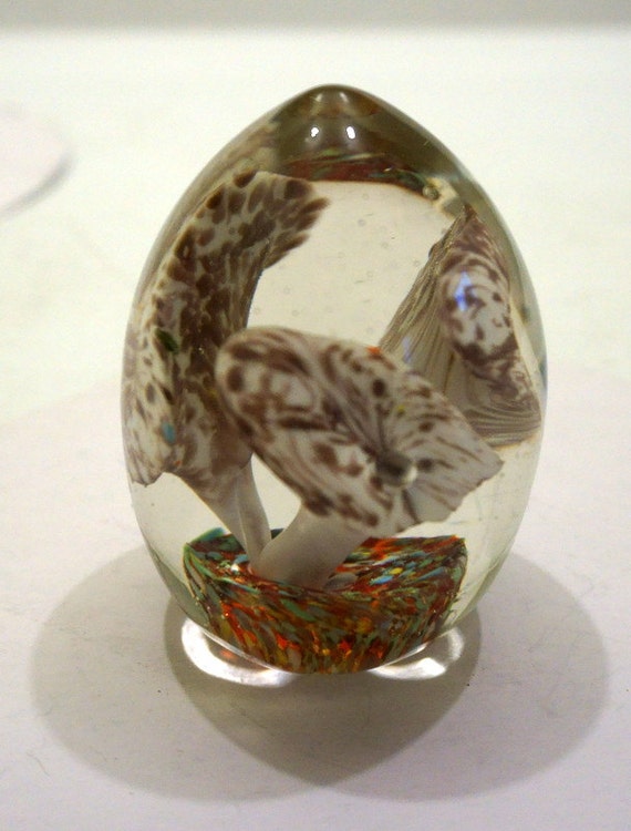 Amazing Vintage Egg Shaped Murano Floral Art Glass Paperweight - Etsy