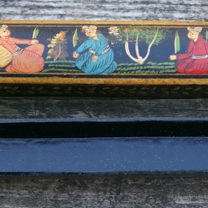Beautiful Vintage Hand Painted Incense Holder Box
