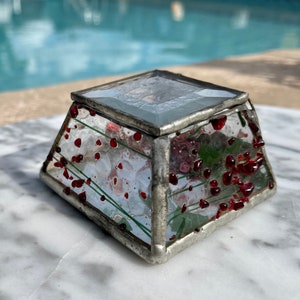 Vintage Artistan Handmade Glass Trinket Box/Home Decor