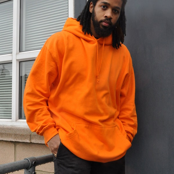 Orange Oversized Hoodie Cotton Ringspun