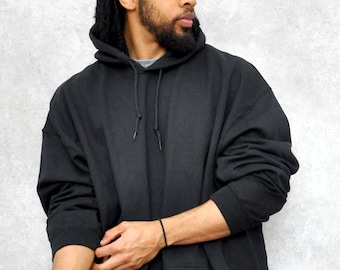 Noir Oversized Hoodie Cotton Ringspun