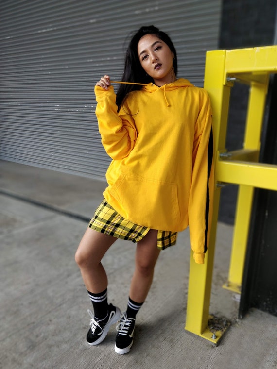 Oversized yellow hoodie sales