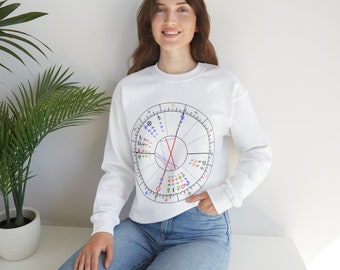 Camiseta de astrología con carta natal personalizada, regalo de carta de nacimiento de camiseta de astrología unisex para entusiastas de la astrología, camiseta de diseño de carta natal