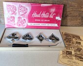 Vintage Bonley Bridge Set Molds Waffle Cast Iron Set, Deck of Cards Heart Spade Diamond Clover, with Original Box, 1968 60 39 s MCM Kitchen