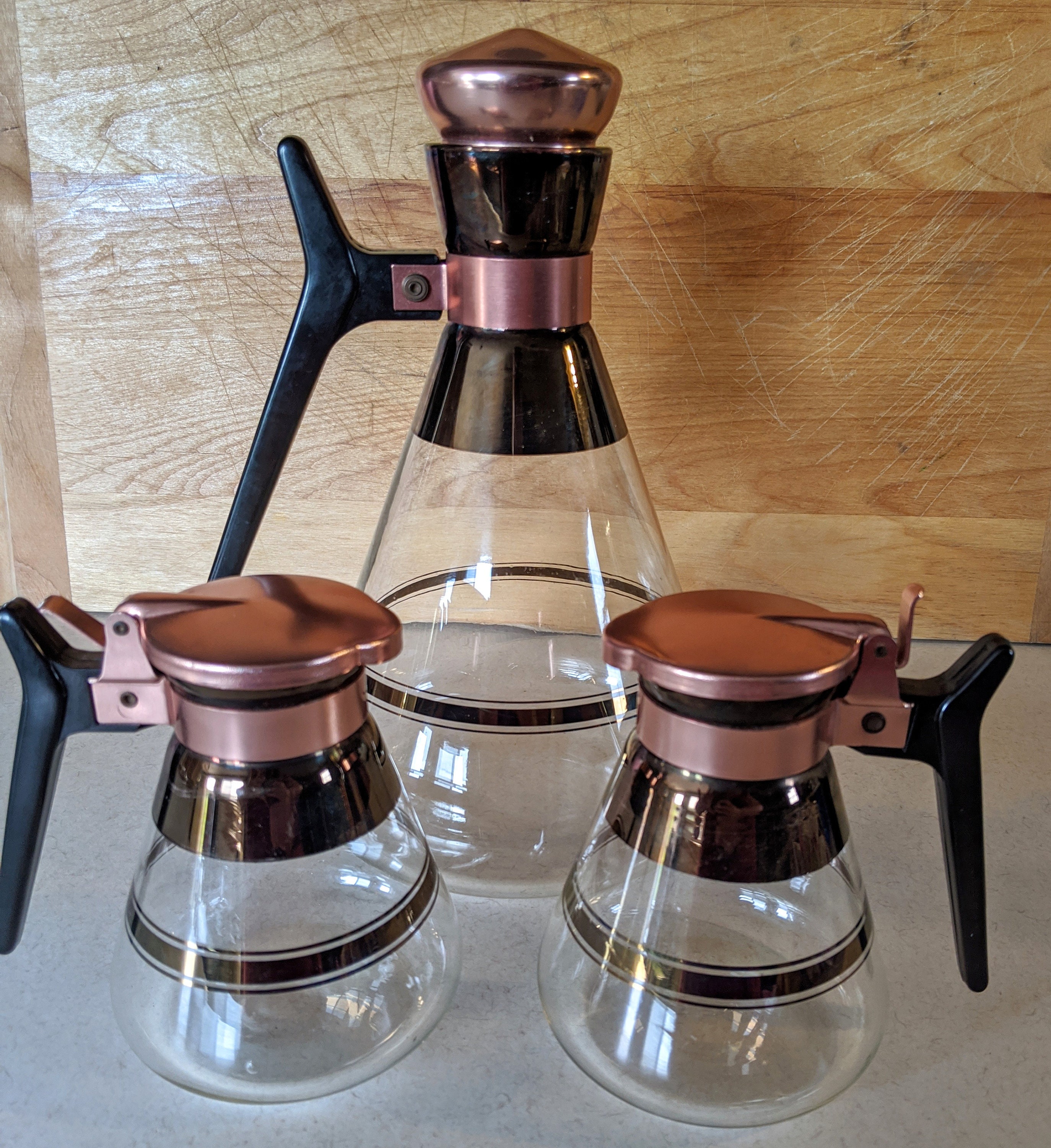 Vintage Inland Glass Coffee Carafe set w/ 2 single serve tea Etsy