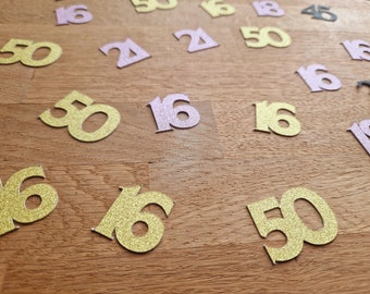 Custom Age Confetti: Birthday, Anniversary Party Table Decorations