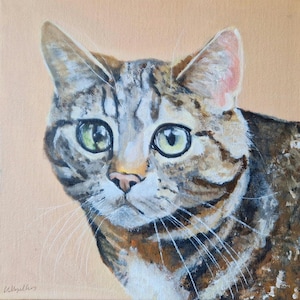 Custom Pet Portrait on Canvas Hand Painted Acrylic Painting | Your Pet Painted from Photo | The Perfect Dog or Cat Memorial Gift