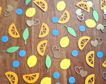 Amalfi Coast Confetti: Lemon, Orange & Hearts Party Decorations