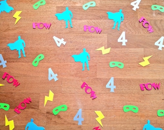Superhero Party Confetti, Comic Theme Birthday Table Decorations