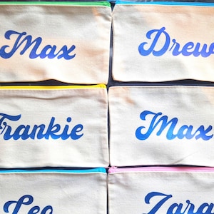 Trousse personnalisée | Cadeau pour la rentrée scolaire de fin d'année | personnaliser pour chaque enfant | Choisissez votre police et votre couleur !