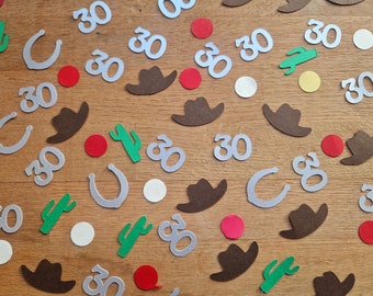 Rodeo Party Confetti: Cowboy Hats, Cactus, Horseshoes