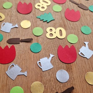 Confettis sur le thème des amateurs de jardin | Parfait pour célébrer l'anniversaire ou l'anniversaire d'un jardinier amoureux de la nature | Personnalisez avec l'âge | 150 pièces