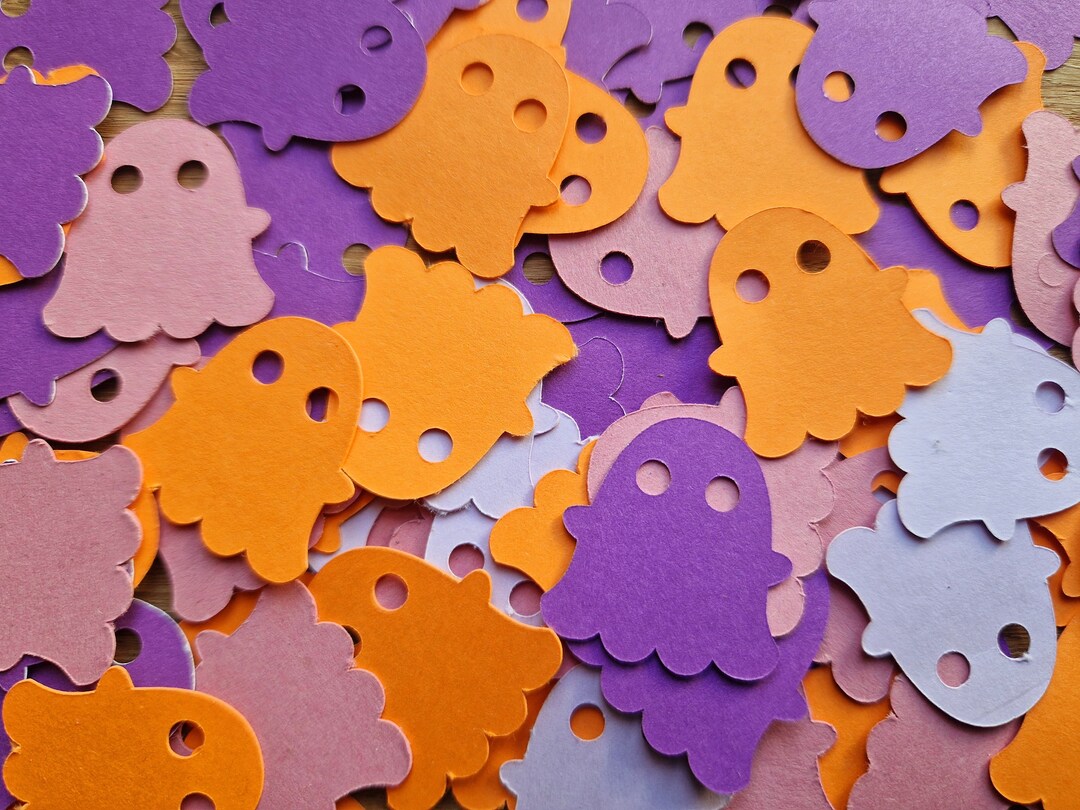 Halloween Ghost Confetti | Pink, Purple & Orange Party Decor - Etsy