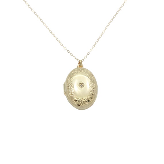 Gold Locket Pendant, Photo Locket, Vintage Locket,