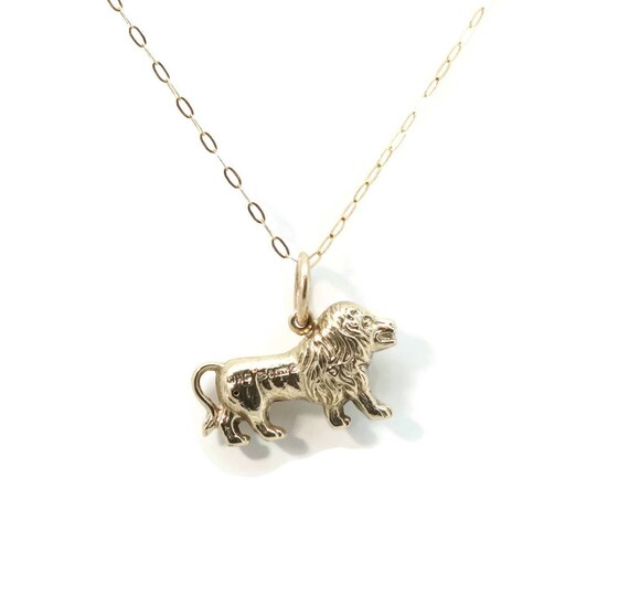 Gold Lion Necklace Pendant Mens - 9ct Gold Two Tone Ruby Diamond Lion Pendant Gold Lion Necklace Pendant Mens - 9ct Gold Two Tone Ruby Diamond Lion Pendant