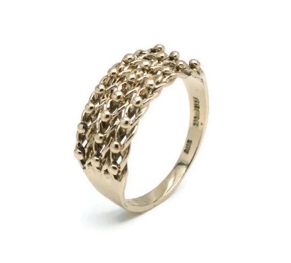 Women's Keeper Ring, Women's Signet Ring, Gold Kee