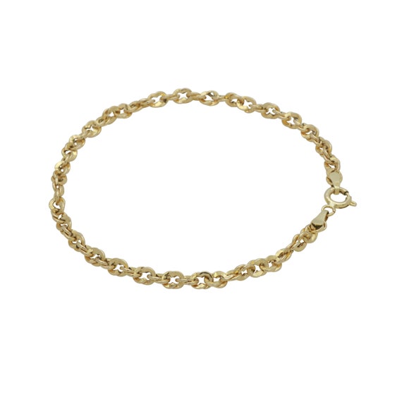 Gold Curb Bracelet, Curb Chain, Chain Bracelet, Vi