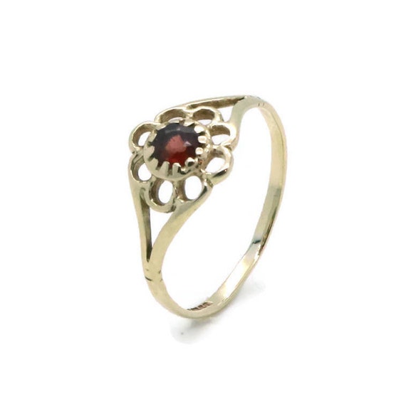 Red Garnet Ring, Gold Garnet Ring, Garnet Ring, Re