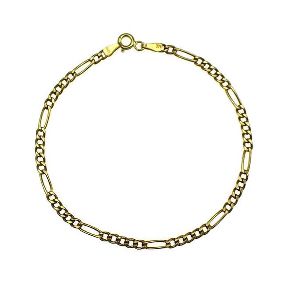 Gold Figaro Bracelet, Womens Gold Bracelet, Gold B