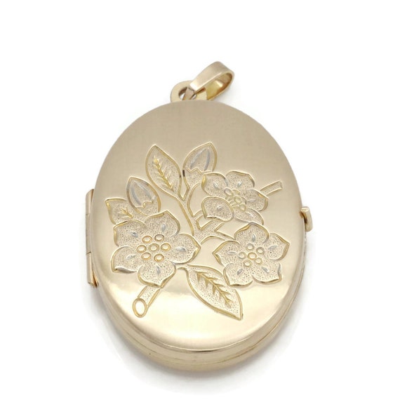 Gold Locket Pendant, Photo Locket, Vintage Locket,