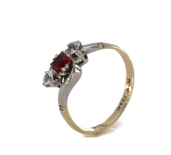Gold Ruby Ring, Genuine Ruby Ring, Stacking Ring,