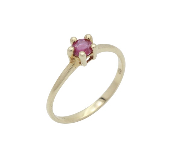 Solitaire Ruby Ring, Ruby Engagement Ring, Natural