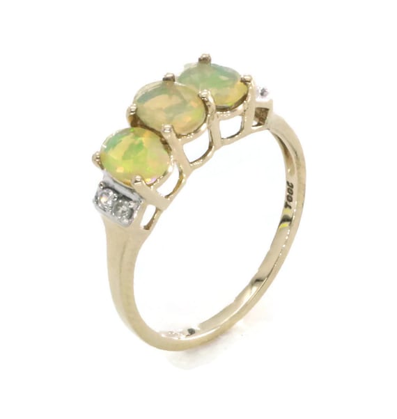 Opal & Diamond Ring, Opal Rings, Womens Opal Ring,