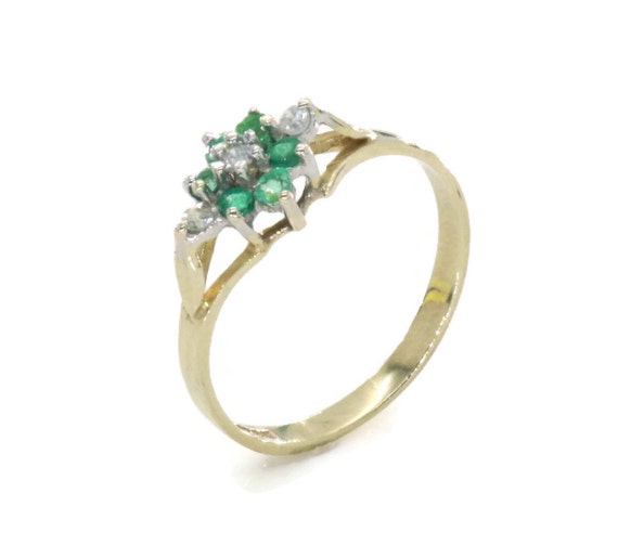 Emerald and Diamond Ring, Emerald Ring, Emerald En