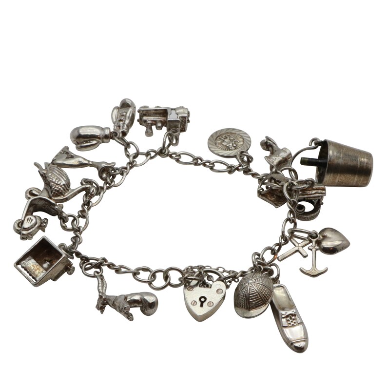 Silver Charm Bracelet Charm Bracelet Charms Silver Charms Etsy