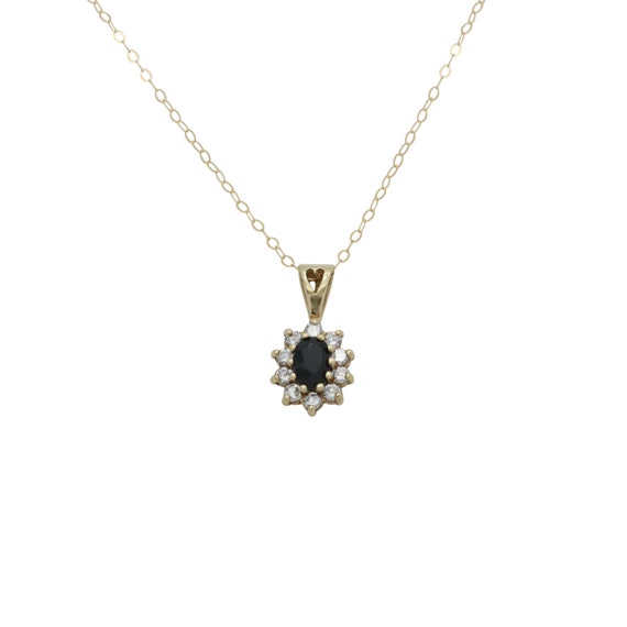 Sapphire Pendant Black Cubic Zirconia - Black Sapphire Pendant Necklace