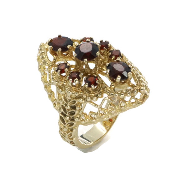 Vintage Garnet Ring, Art Deco Ring, Garnet Ring, W