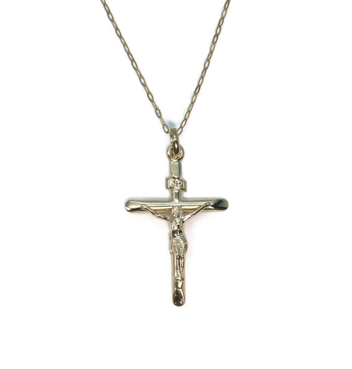 Christian Cross Gold Cross Necklace Faith Necklace Baptism Etsy