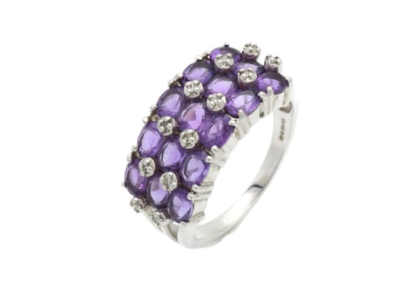 Amethyst Ring, Large Amethyst Ring, February Birth