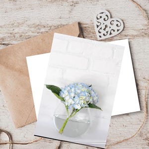 de correspondance hortensias | Cartes de correspondance vierges | Coffret de 8 cartes 5 x 7 avec enveloppes | Cartes de correspondance florales | Cartes de correspondance vierges | Toutes les occasions