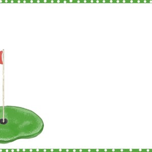 Golfnotitiekaarten | 5 x 7 platte kaarten met golfthema – set van 8 met enveloppen | Zwaar karton | Geschenkverpakkingen | Cadeau golfliefhebber
