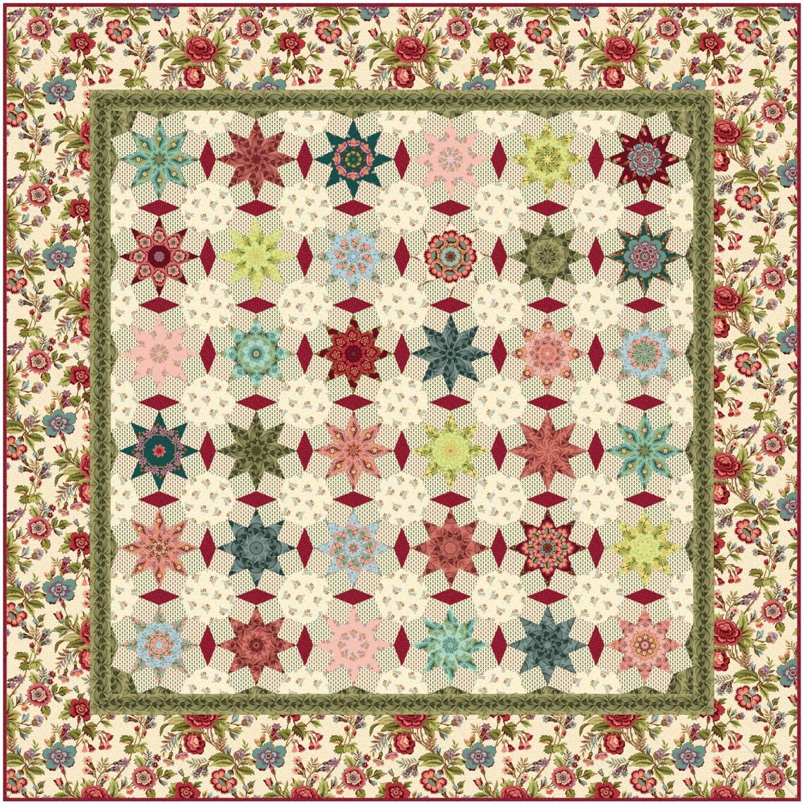 Tarrytown by Michelle Yeo for Henry Glass Fabric 2597 88 Etsy