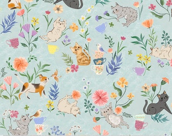 Cats in the Garden by Vivian Yiwing for Windham Fabrics 53851-2