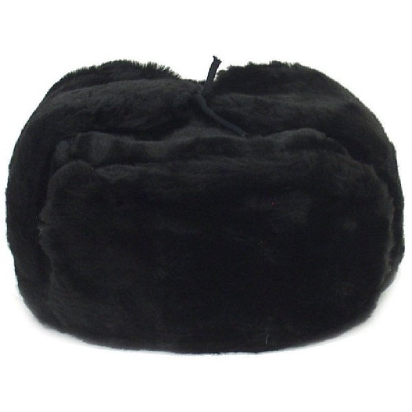 Authentic Russian Ushanka Black Military Hat