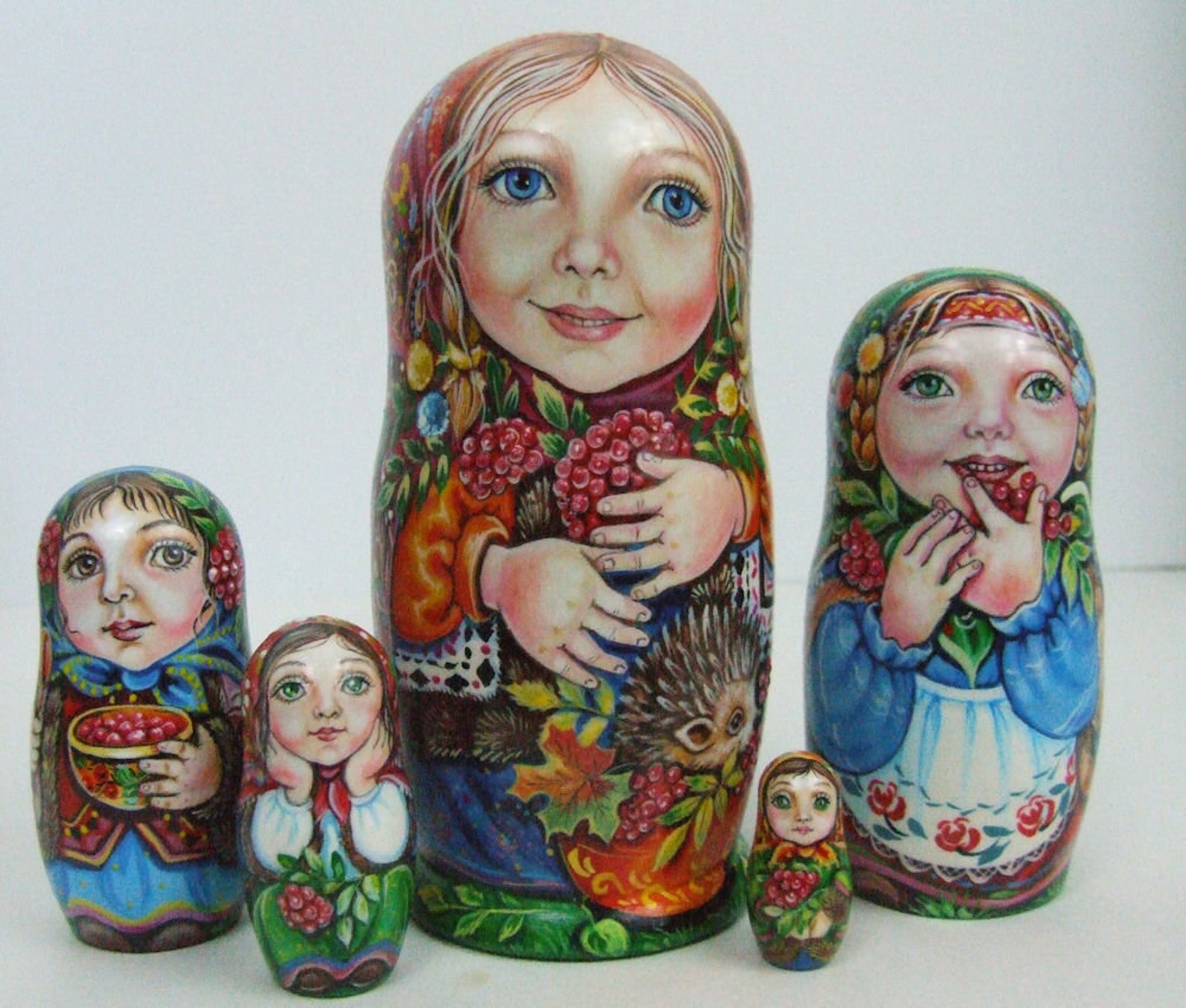 5pcs Hand Painted Only One Russian Nesting Doll girls Etsy