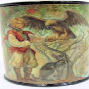 Fedoskino One of a Kind Russian Lacquer Box &quot;Story of a Brave Boy&quot; by Tipyakov