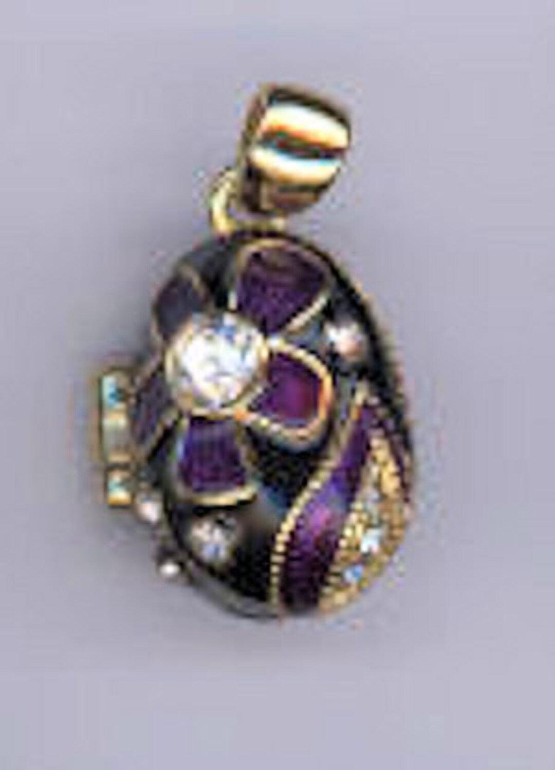 Pendentif Œuf émaillé bleu et Cœur Rouge et Ange gardien
