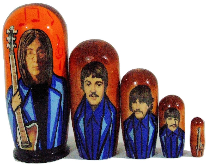 5pcs Handmade Russian Nesting Doll of The Beatles Style 3 Etsy